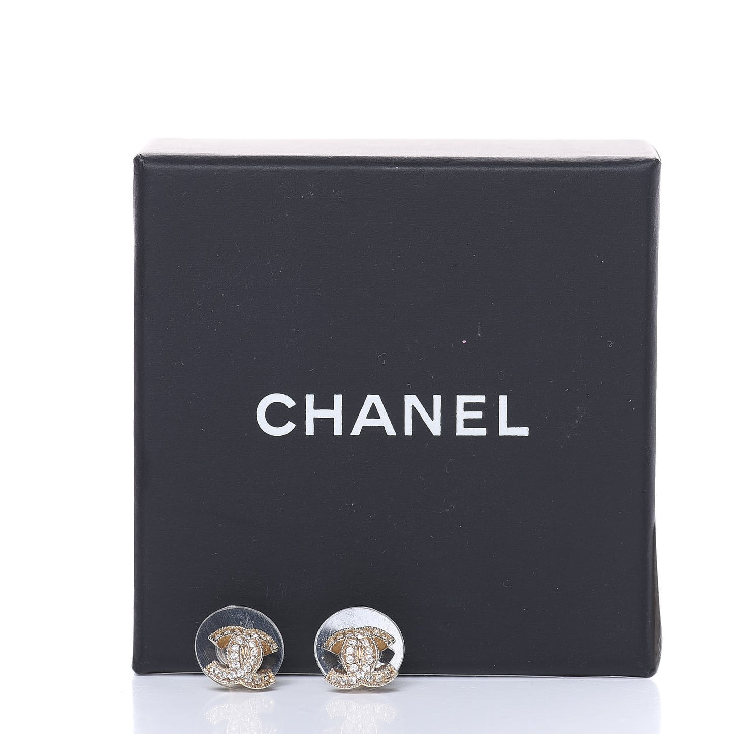 Crystal CC Earrings Light Gold