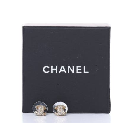 Chanel Crystal CC Earrings Light Gold 5 of 5