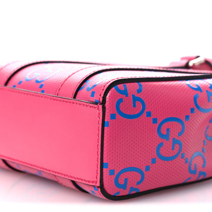 Gucci Calfskin GG Tennis Embossed Mini Tote Bag Modern Fuchsia Modern Blue 10 of 10