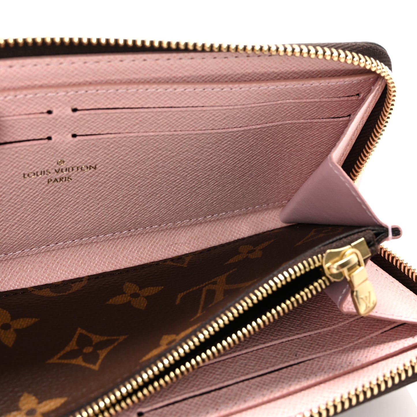 Monogram Clemence Wallet Rose Ballerine