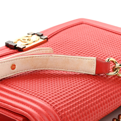 Chanel Lambskin Embossed New Medium Boy Cube Flap Red 21 of 21