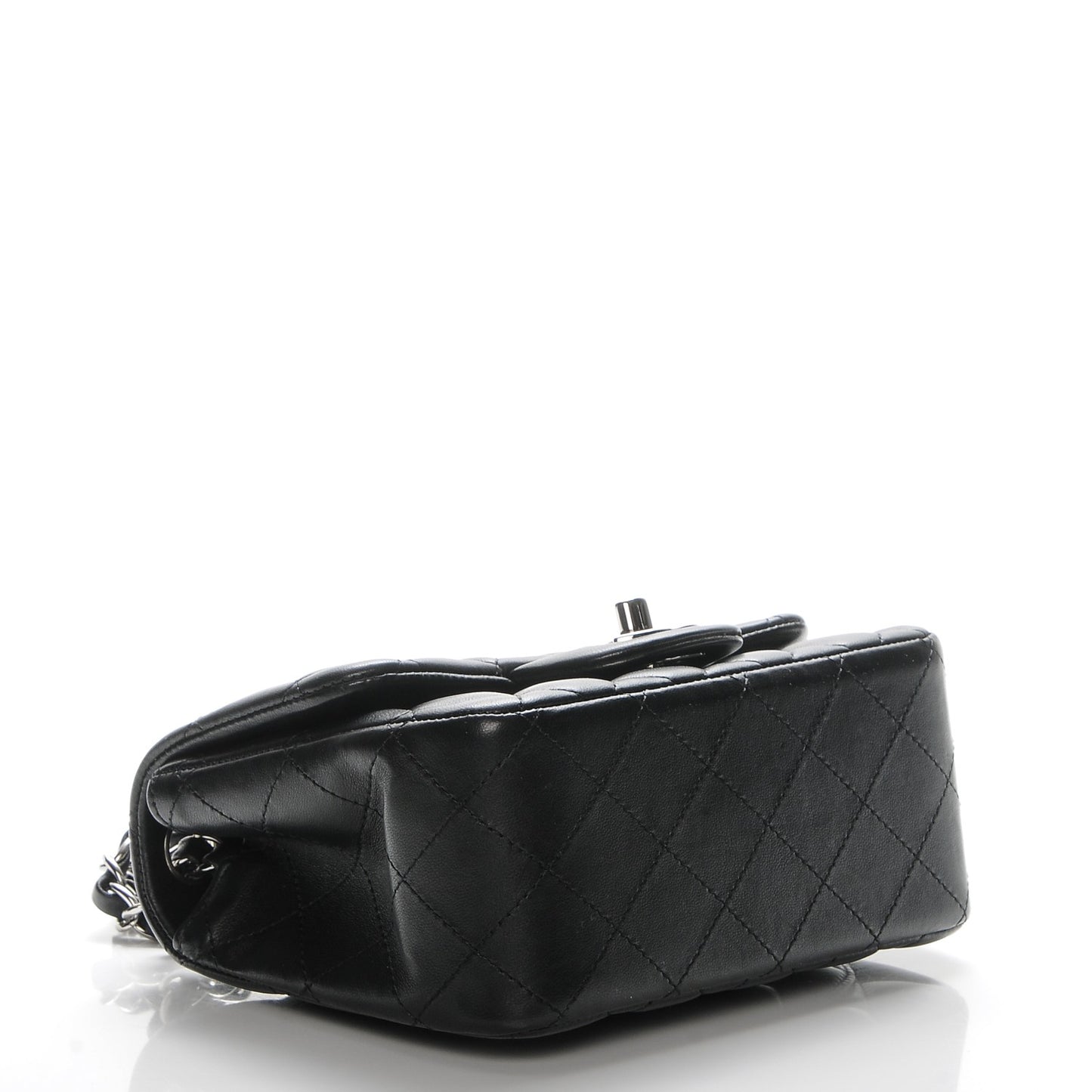 Lambskin Quilted Mini Square Flap Black