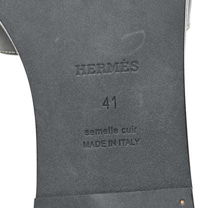 Hermes Box Calfskin Oran Sandals 41 Black 7 of 10
