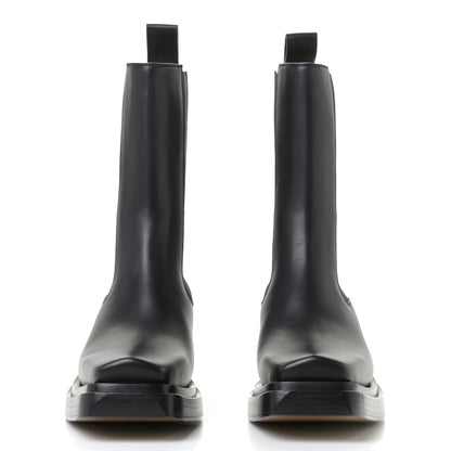Bottega Veneta Calfskin Lean Mid-Calf Boots 38 Black 4 of 11