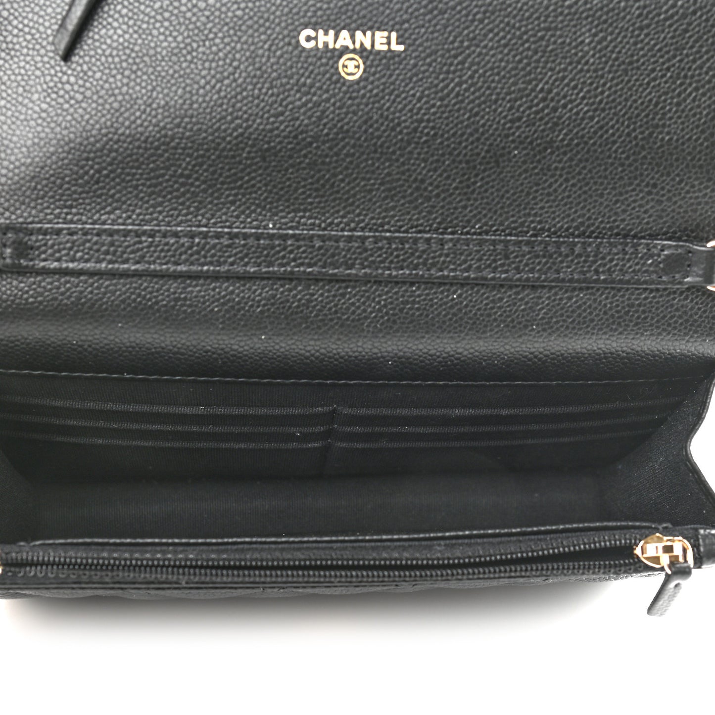 Caviar Quilted Tiny CC Wallet On Chain WOC Black