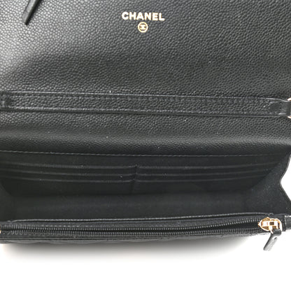 Chanel Caviar Quilted Tiny CC Wallet On Chain WOC Black 11 of 13