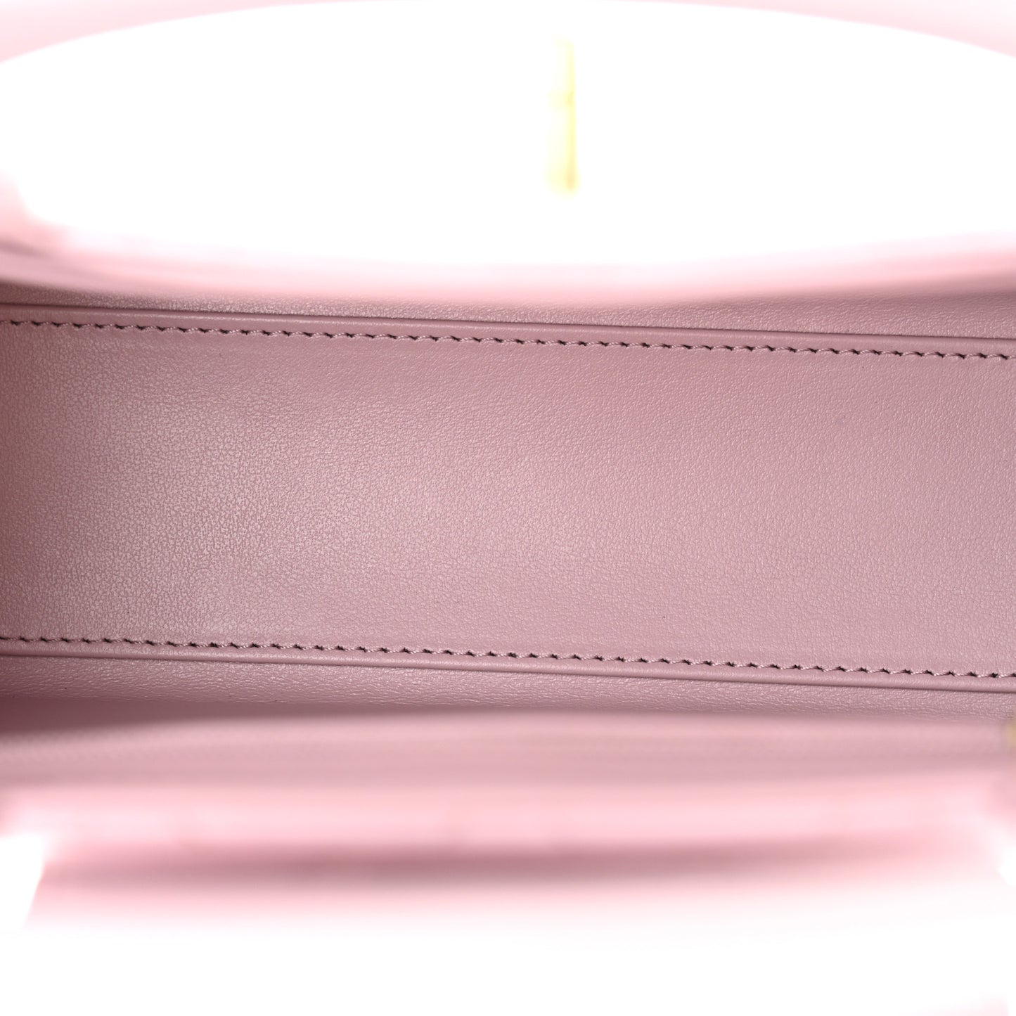 Shiny Aged Calfskin Quilted Nano Kelly Shopper Light Pink