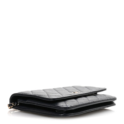 Chanel Caviar Quilted Wallet on Chain WOC Navy Blue 4 of 11