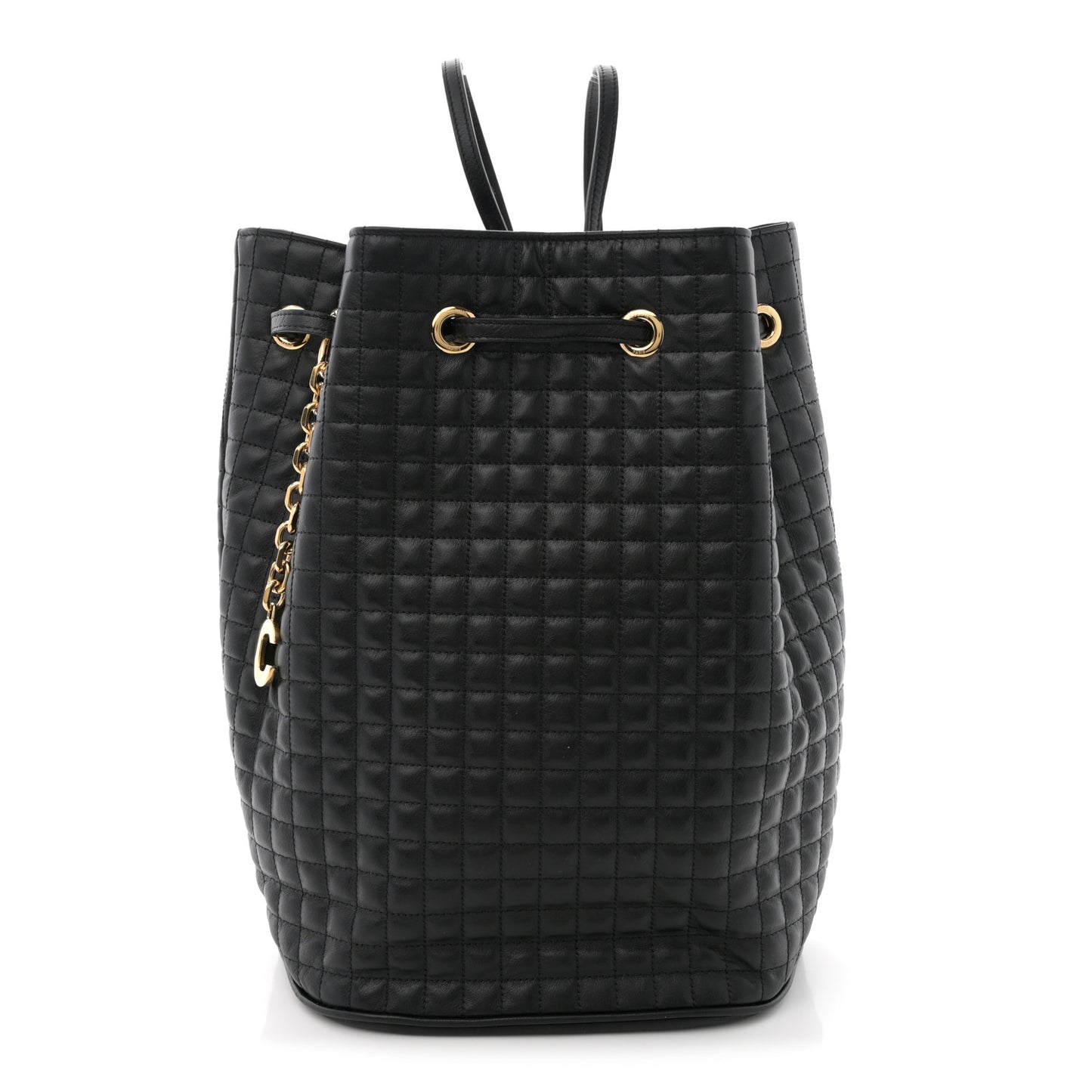 Calfskin Quilted Small C Backpack Black