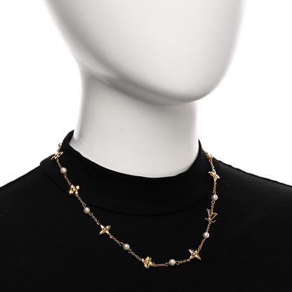 Louis Vuitton Metal Resin Louisa Necklace Gold 2 of 6