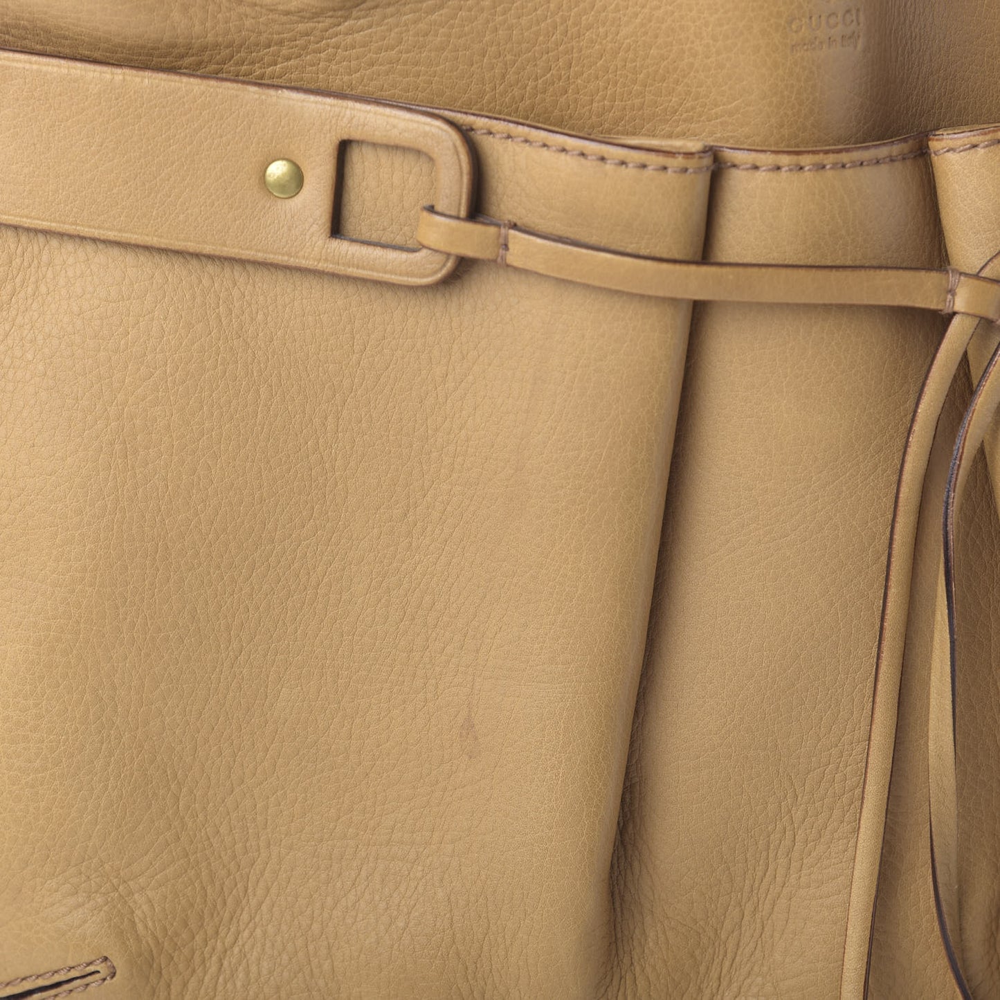 Calfskin Bamboo Handle Tote Tan