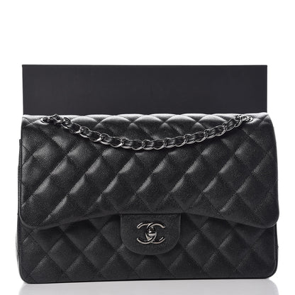 Chanel Iridescent Caviar Quilted Jumbo Double Flap Black 9 of 9