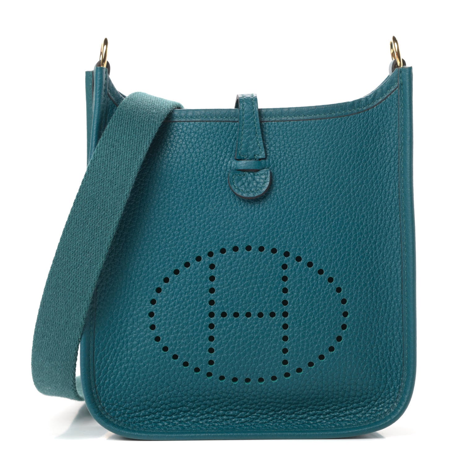 Hermes Taurillon Clemence Evelyne TPM Vert Bosphore 1 of 12
