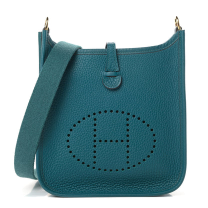 Hermes Taurillon Clemence Evelyne TPM Vert Bosphore 1 of 12