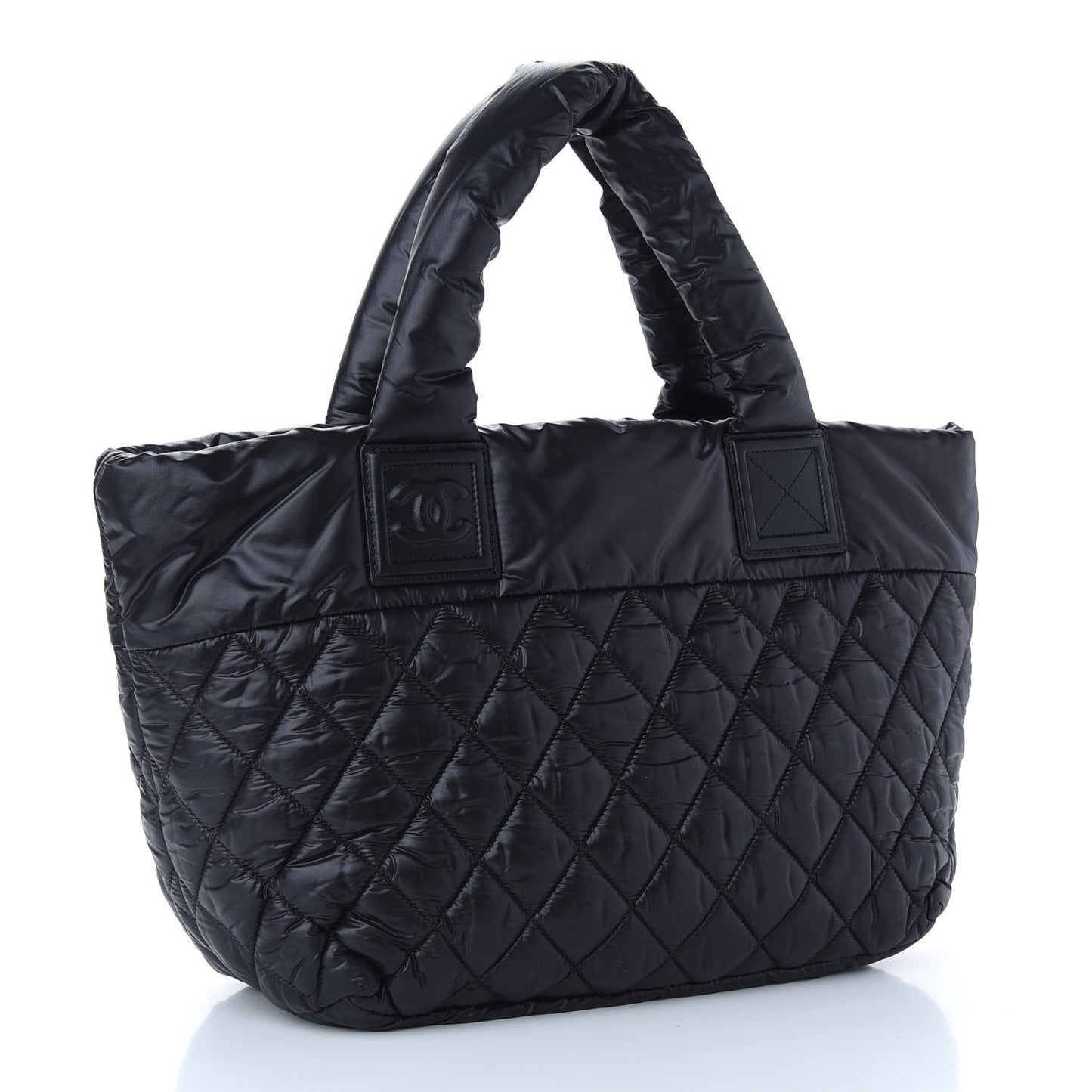 Nylon Quilted Small Coco Cocoon Tote Black