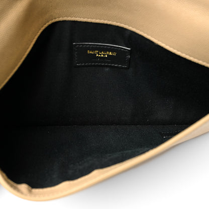 Saint Laurent Grain De Poudre Uptown Pouch Dark Latte 5 of 7