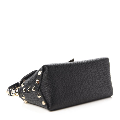Valentino Garavani Pebbled Calfskin Mini Rockstud Crossbody Bag Black 4 of 9