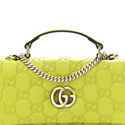 Gucci Lambskin Embossed Mini GG Milano Top Handle Shoulder Bag Light Green 8 of 10