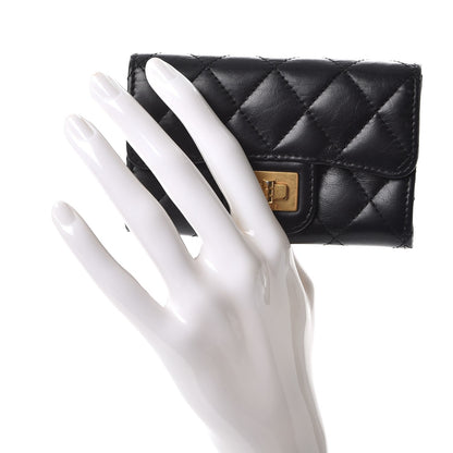 Chanel Aged Calfskin Quilted Reissue Flap Card Holder Black 2 of 9