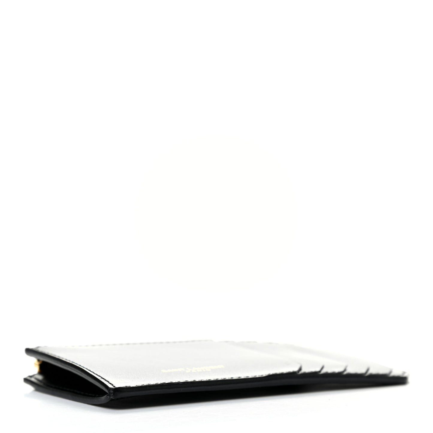 Calfskin 5 Fragments Zip Pouch Card Holder Black