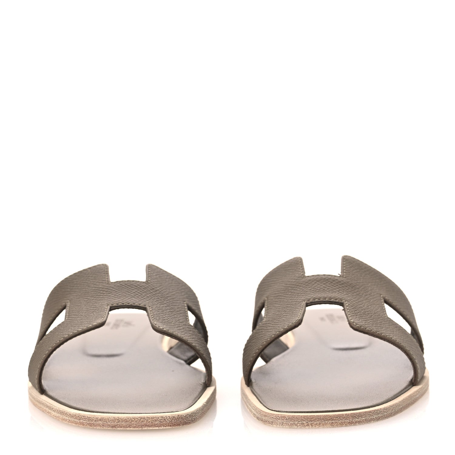Hermes Epsom Oran Sandals 37.5 Etoupe 3 of 11