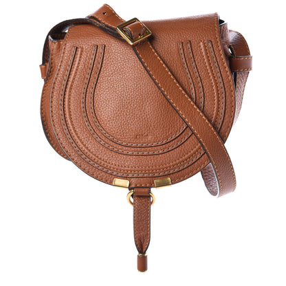 Chloe Calfskin Mini Marcie Round Crossbody Bag Tan 1 of 12