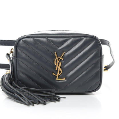 Saint Laurent Calfskin Matelasse Monogram Lou Belt Bag Smog 8 of 12