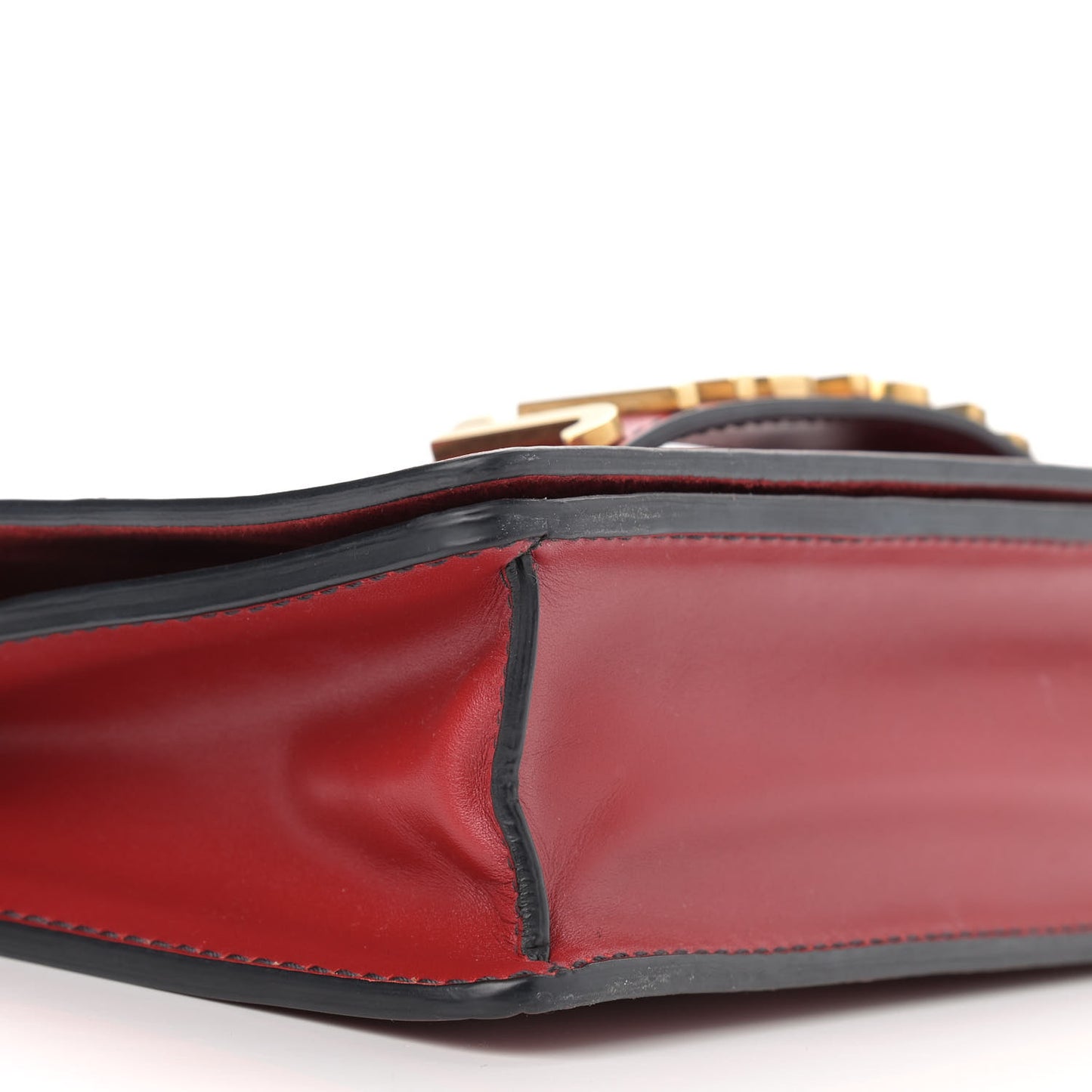 Calfskin J'Adior Chain Flap Bag Red
