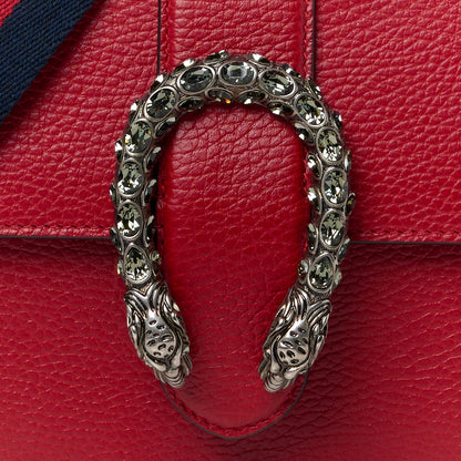 Gucci Dollar Calfskin Crystal Web Mini Dionysus Bamboo Top Handle Bag Hibiscus Red 9 of 13