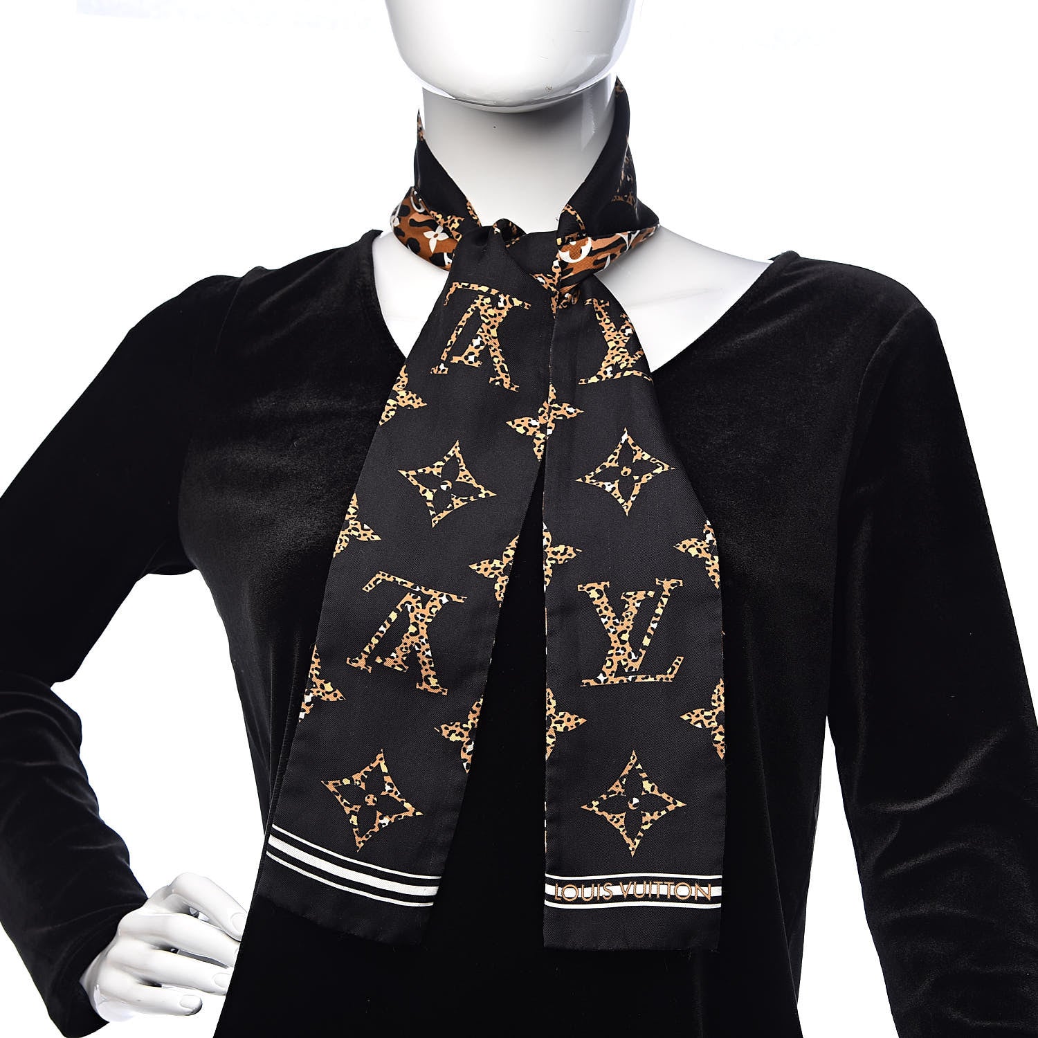 Louis Vuitton Silk Monogram Giant Jungle Bandeau Black 2 of 6