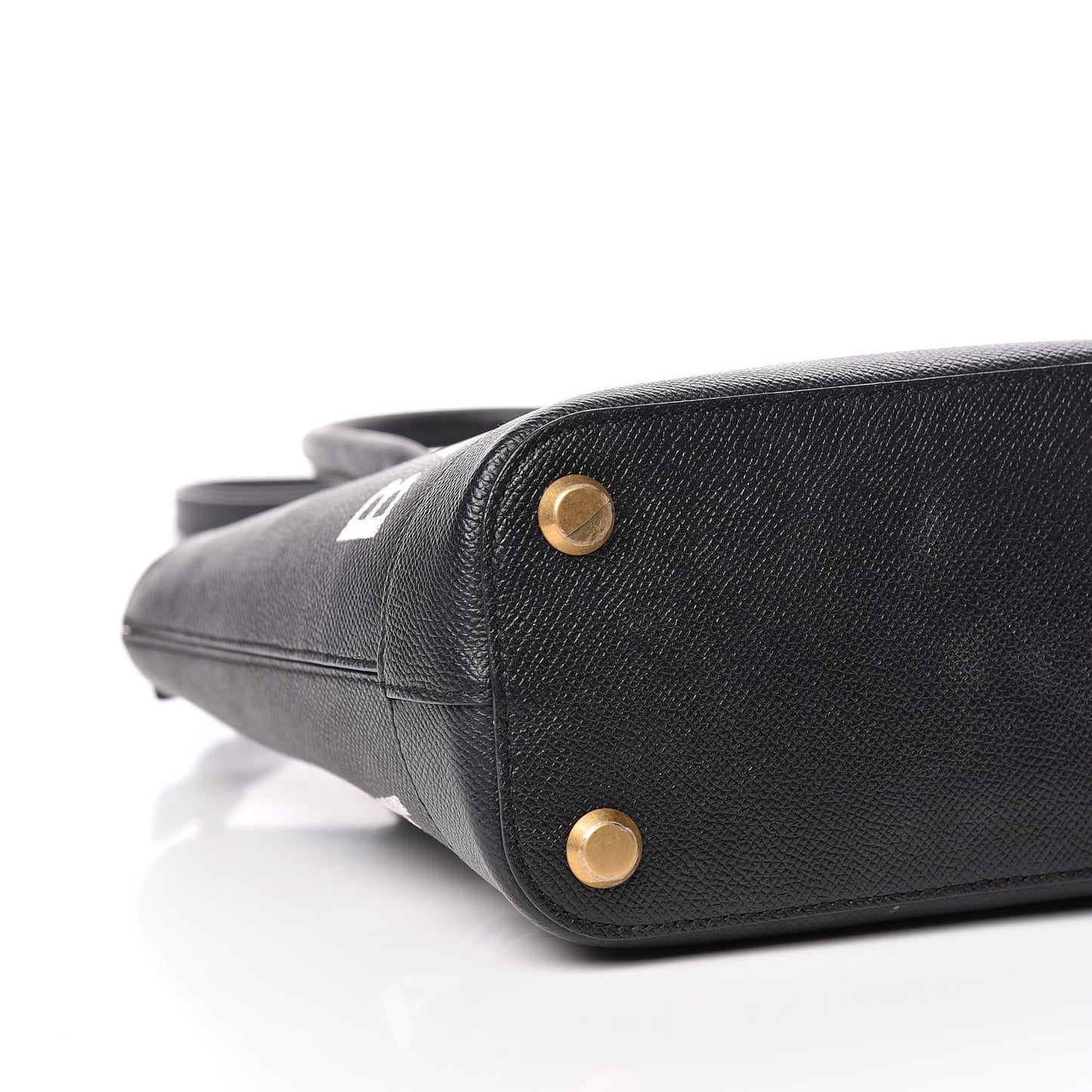 Grained Calfskin Ville Aj Tote XXS Black