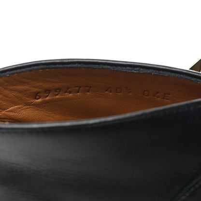 Gucci New Waxed Calfskin Buckle Hollywood Ankle Boots 40.5 Black 7 of 9