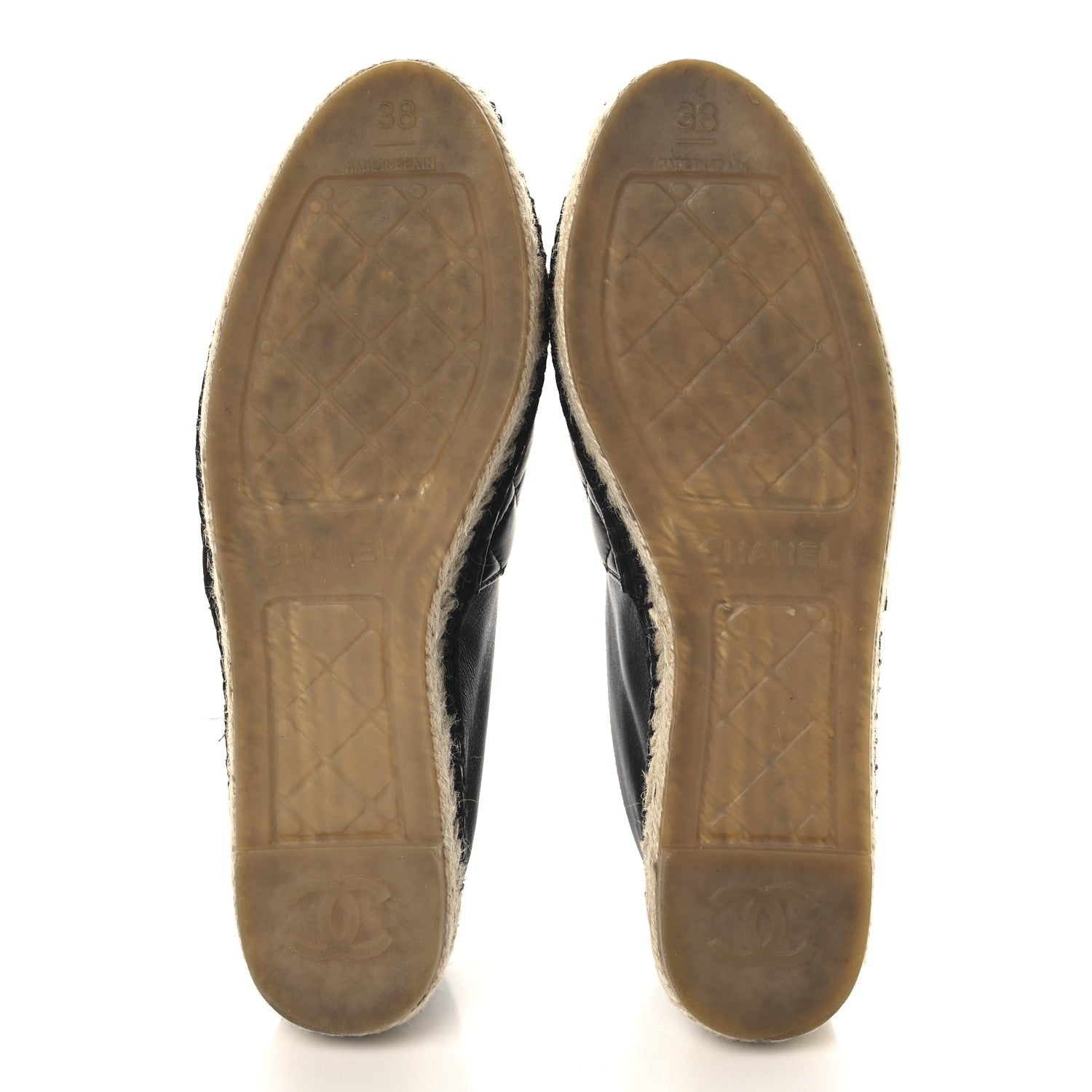 Chanel Lambskin Quilted CC Espadrilles 38 Black 6 of 10