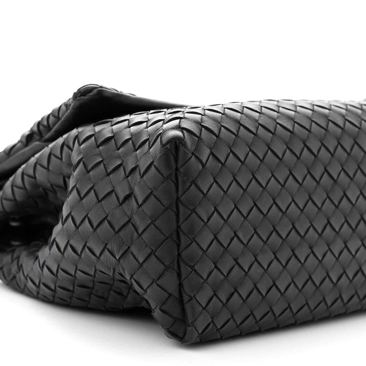 Bottega Veneta Nappa Intrecciato Flap Shoulder Bag Black 9 of 10