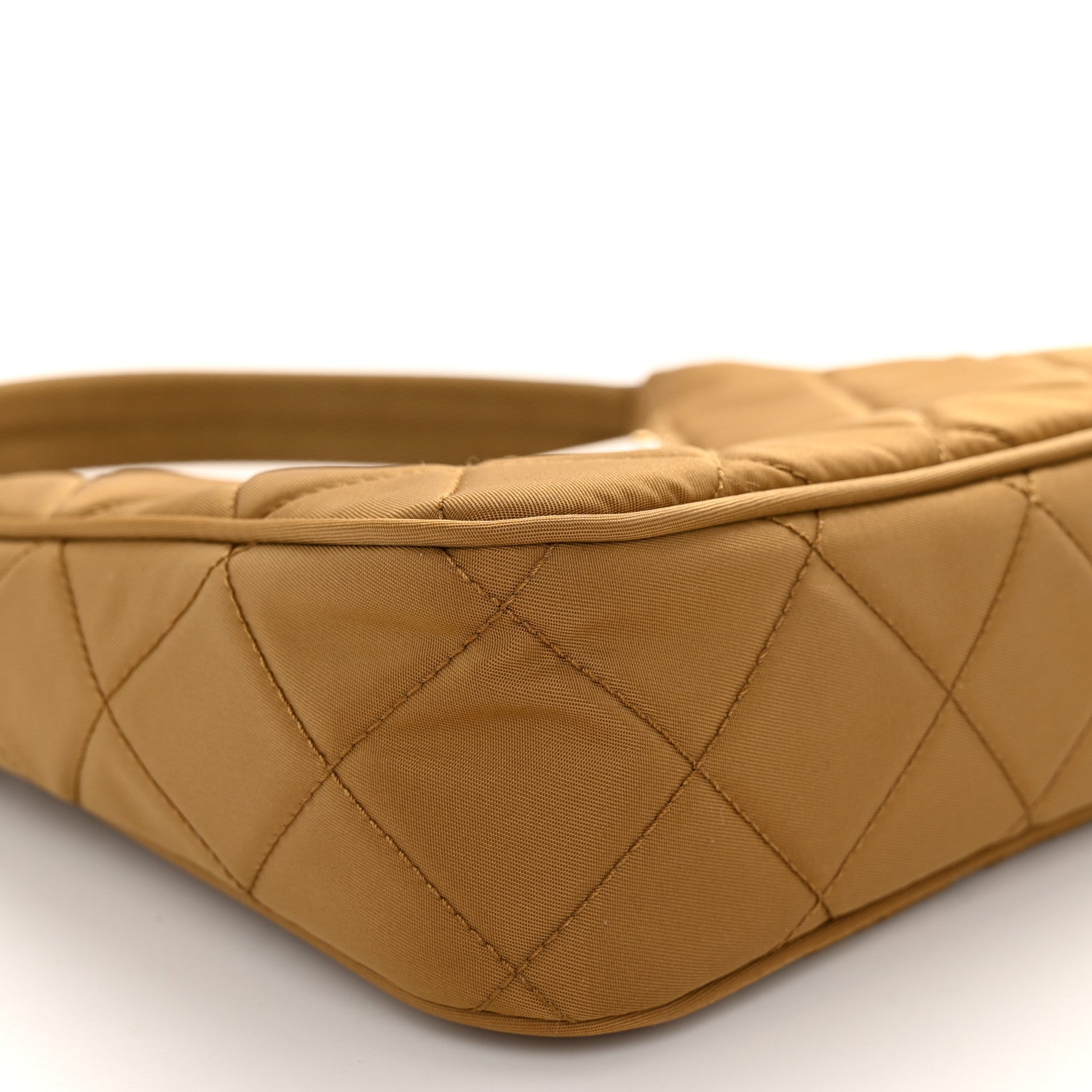 Prada Tessuto Nylon Stitched Shoulder Bag Tobacco 10 of 11