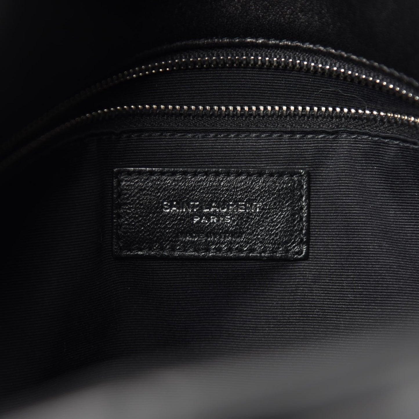 Lambskin Quilted Medium Loulou Puffer Monogram Chain Satchel Black