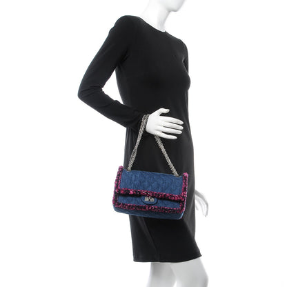 Chanel Denim Tweed 2.55 Reissue 225 Flap Blue Dark Pink 2 of 7