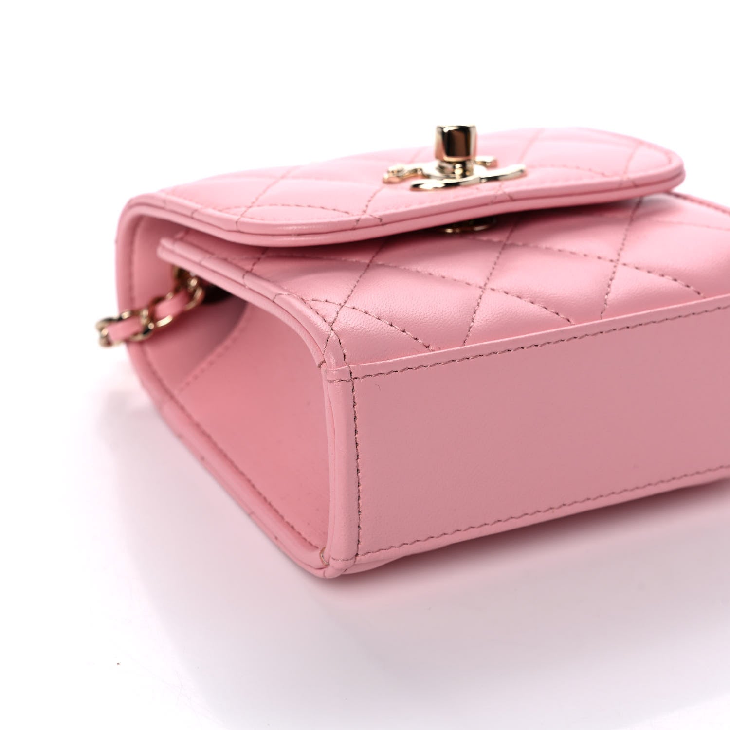 Chanel Lambskin Quilted Mini Trendy CC Clutch With Chain Pink 11 of 13
