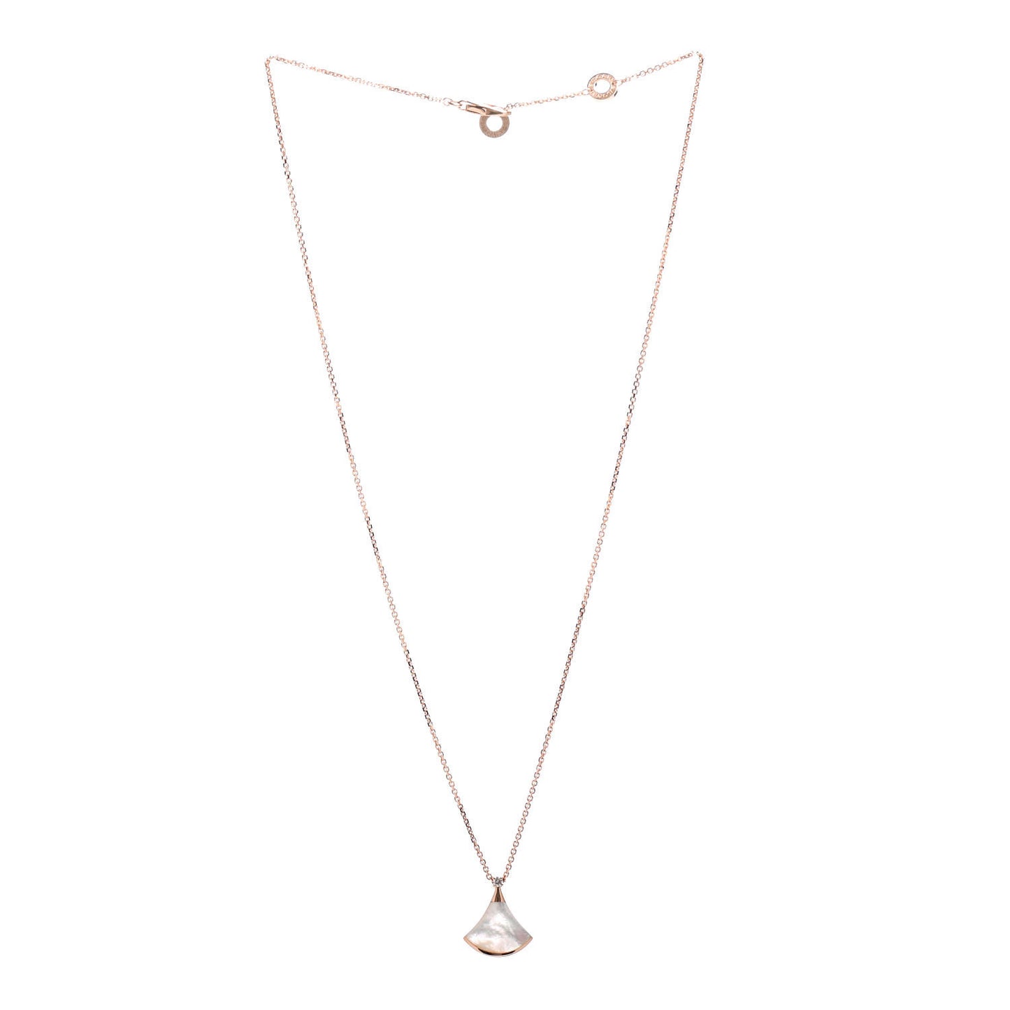 18K Rose Gold Diamond Mother of Pearl Small Divas' Dream Pendant Necklace
