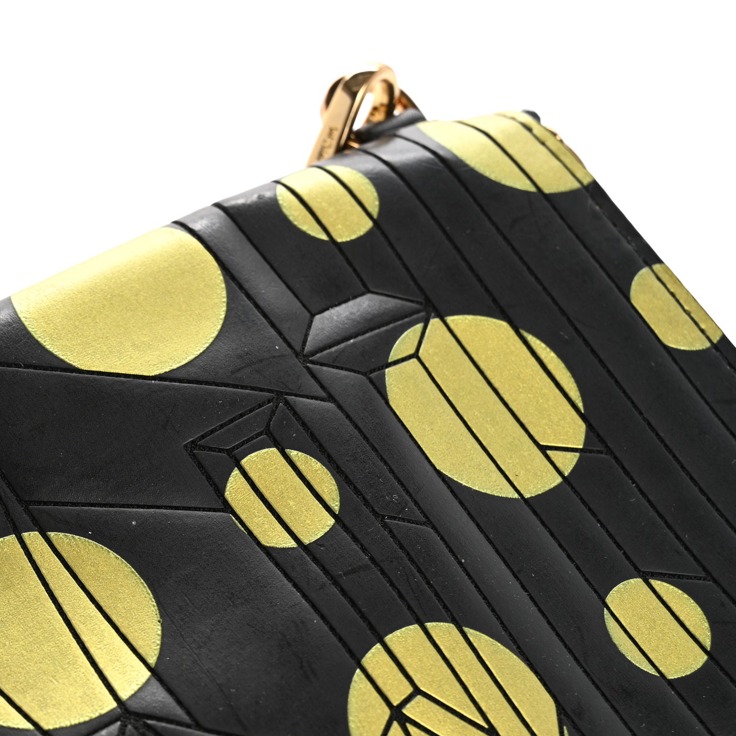 Visetos Polka Dot Wristlet Zip Pouch Black Gold
