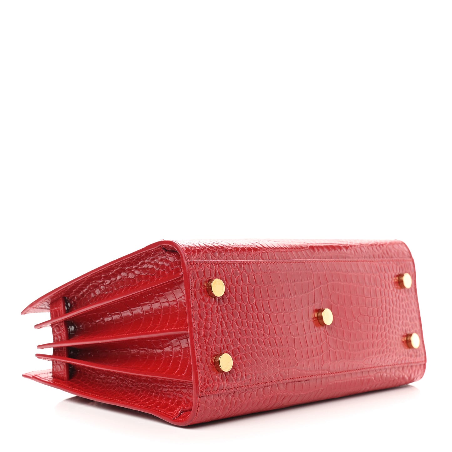 Calfskin Crocodile Embossed Baby Sac De Jour Red