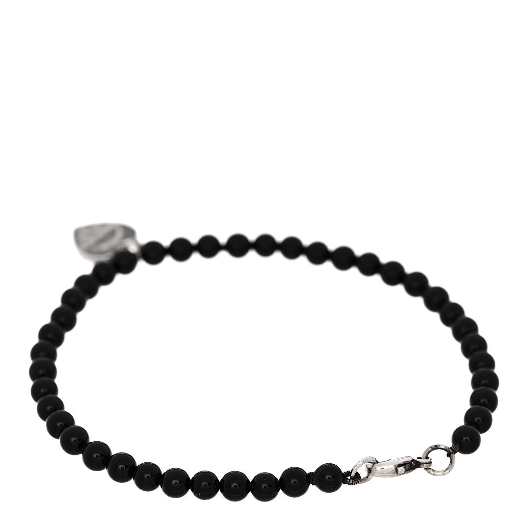 Tiffany Sterling Silver Black Onyx 4mm Return To Tiffany Bead