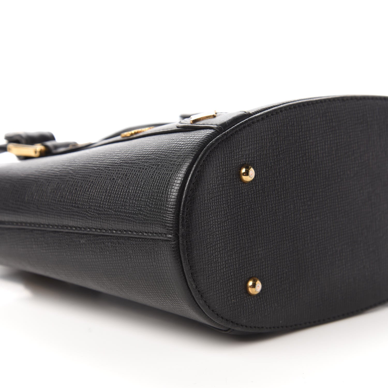 MCM Grained Calfskin Mini Tote Black 6 of 9