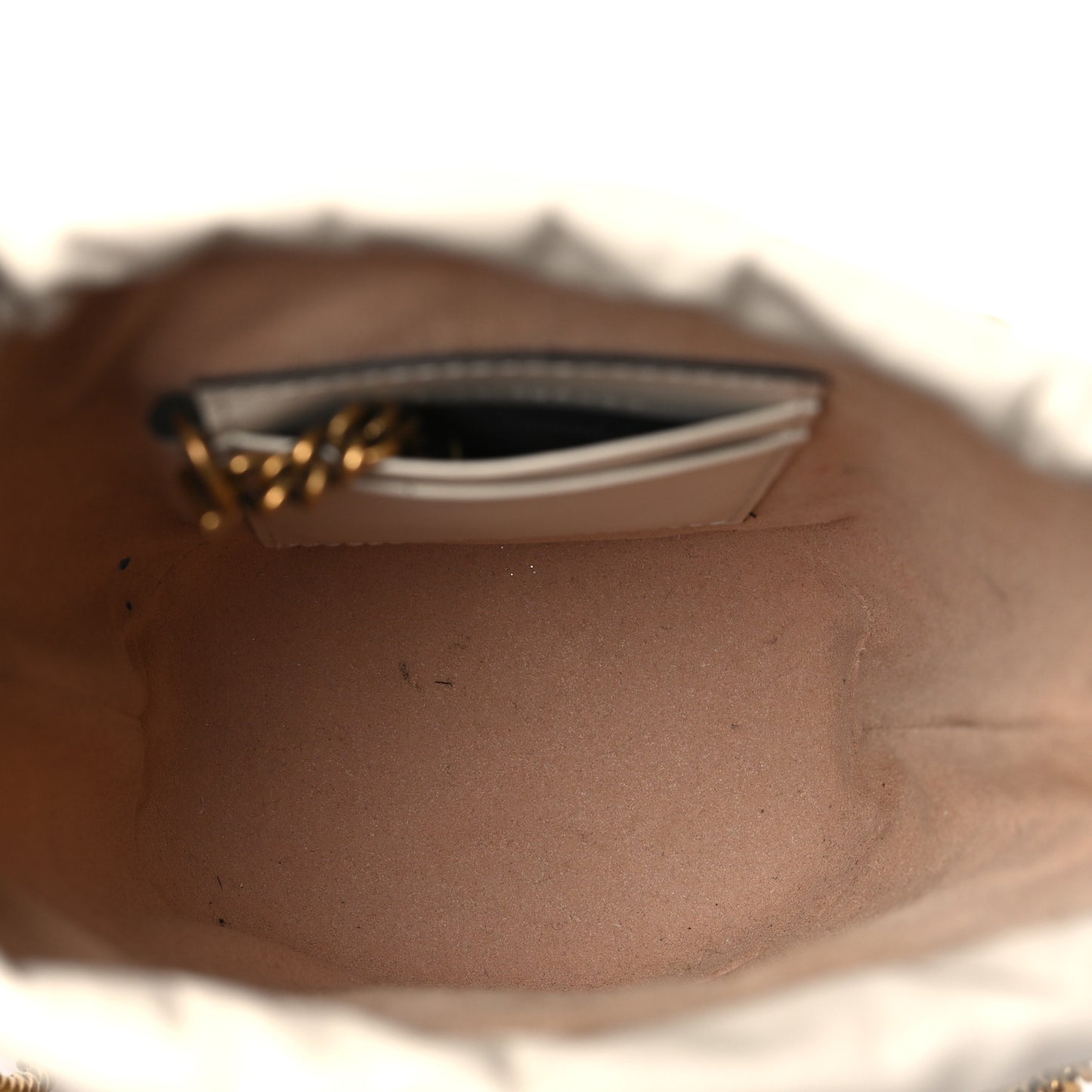 Calfskin Matelasse Mini GG Marmont 2.0 Bucket Bag White