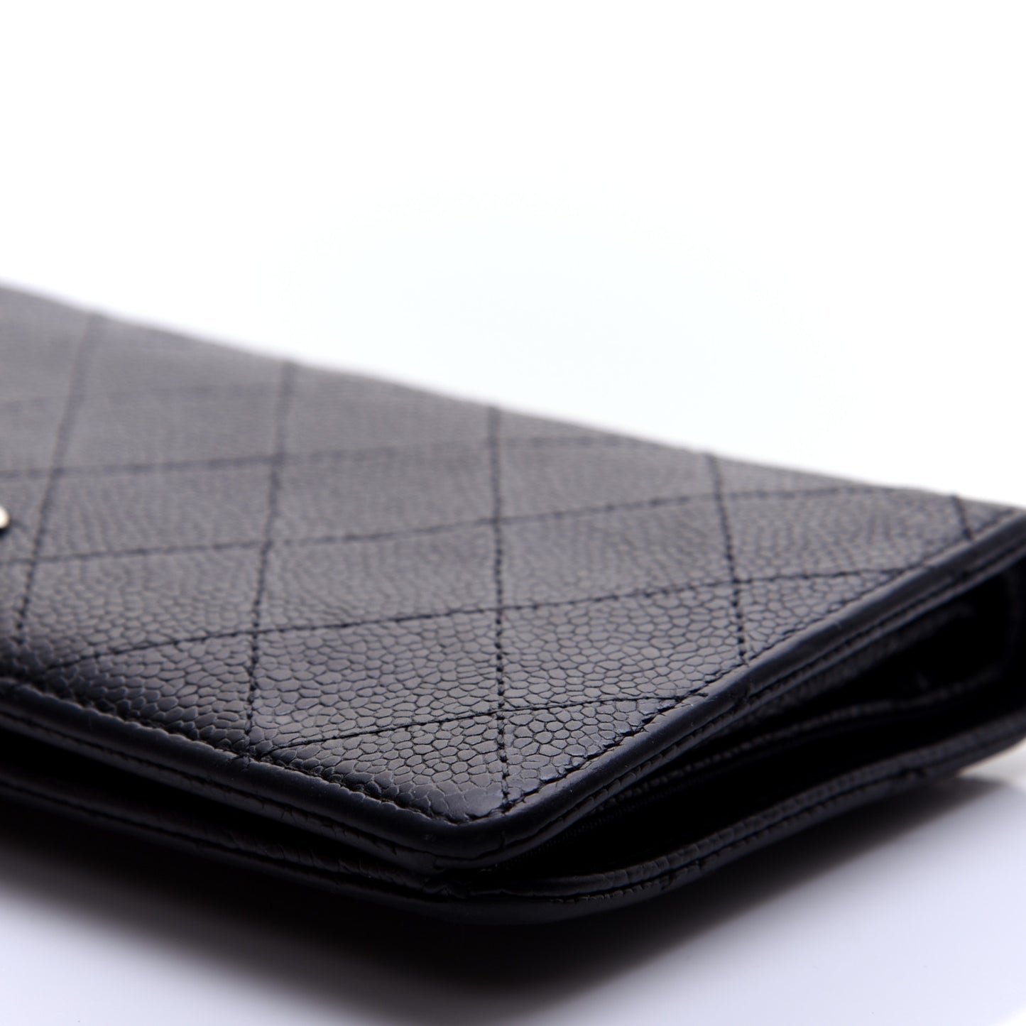 Caviar Quilted Yen Wallet Black