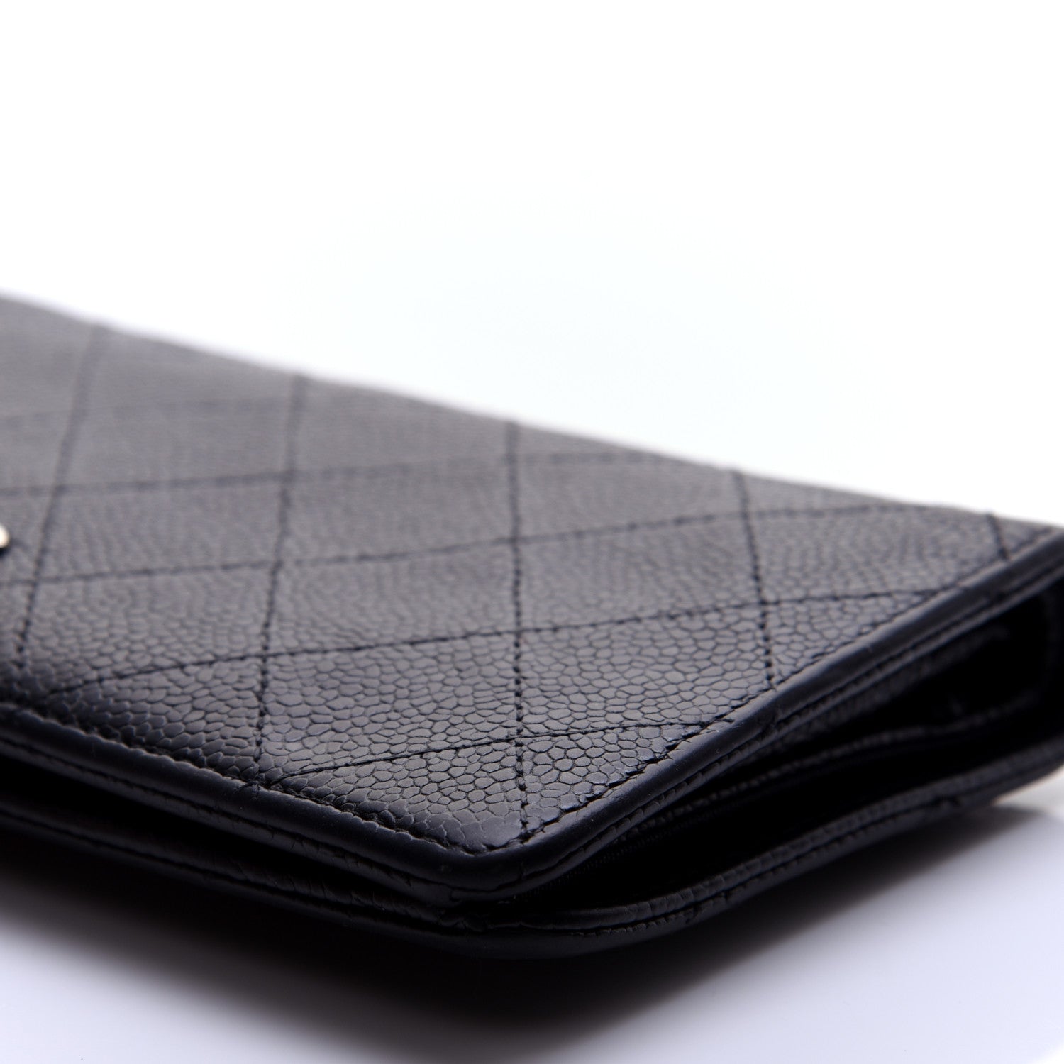 Chanel Caviar Quilted Yen Wallet Black 7 of 13