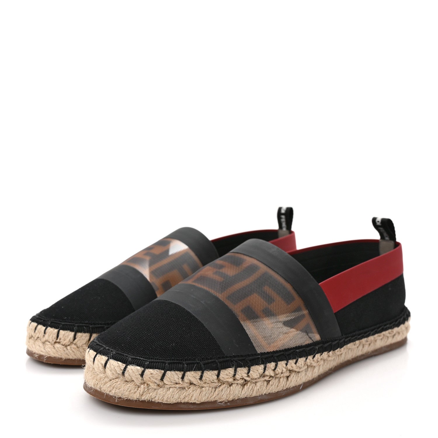 Fendi Canvas Mesh FF Colibri Espadrilles 39.5 Black Tobacco Moro 3 of 8
