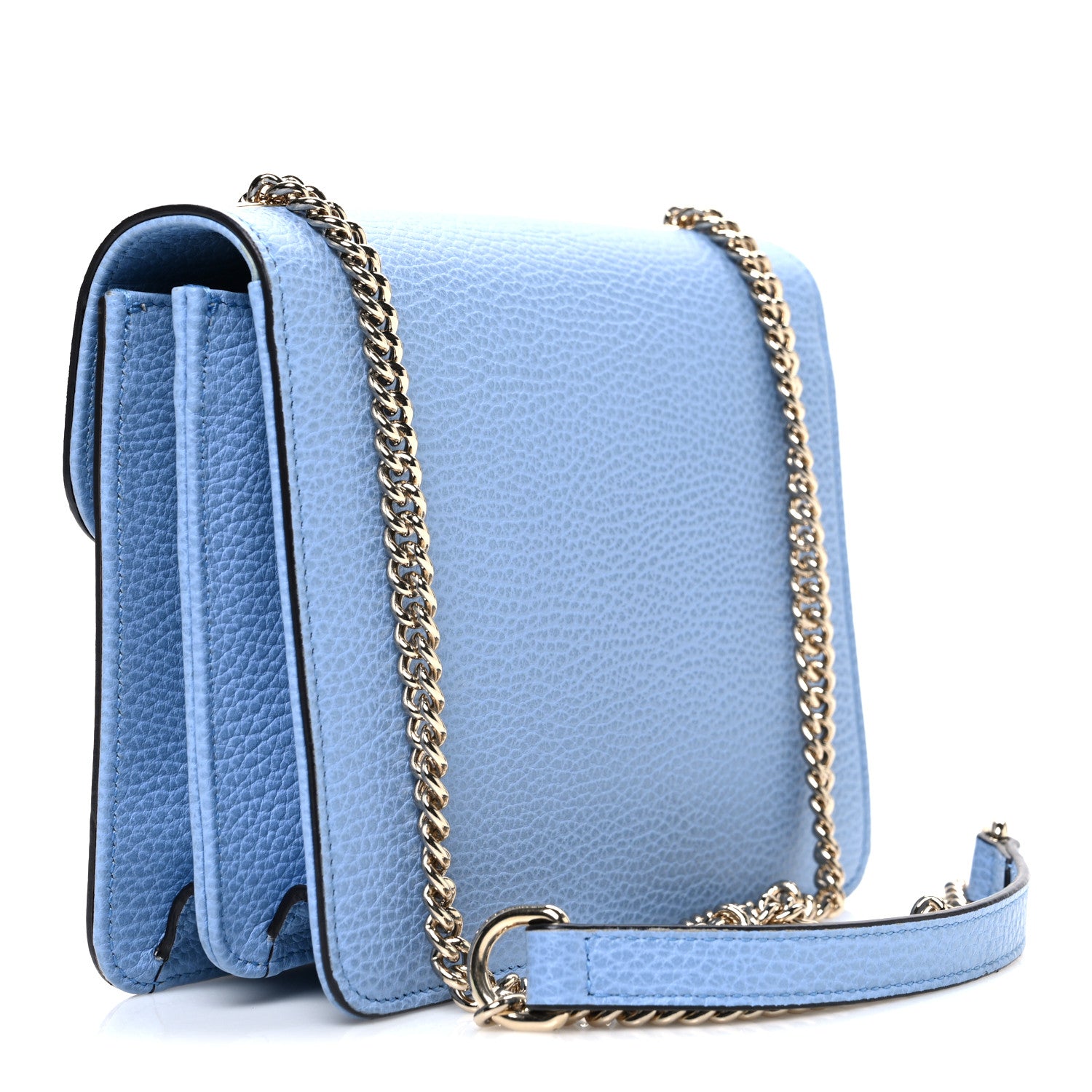 Gucci Dollar Calfskin Small Interlocking G Shoulder Bag Mineral Blue 3 of 11
