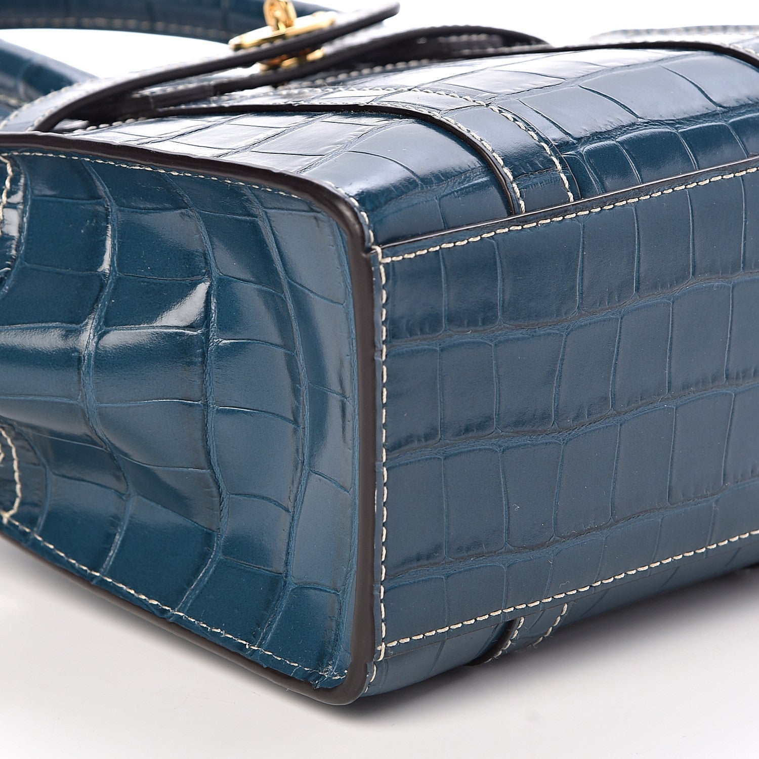 Mulberry Crocodile Embossed Micro Zipped Bayswater Nautical Blue 8 of 9