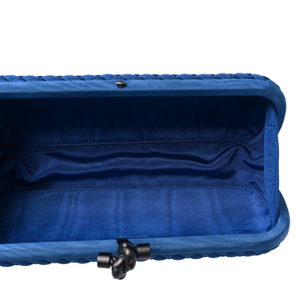 Bottega Veneta Silk Faille Intrecciato Knot Clutch Blue 5 of 8